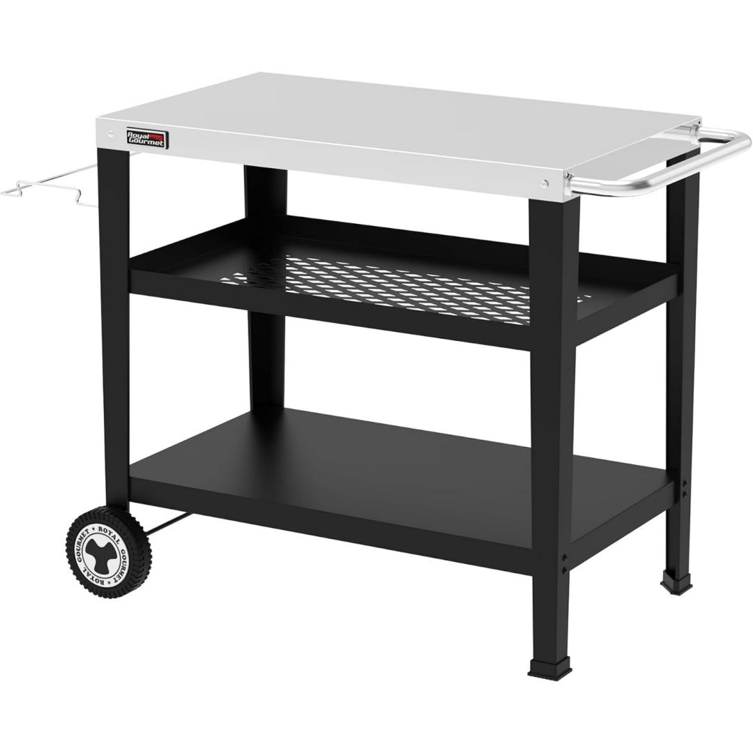 Carrelli portavivande con ruote argento 85 x 50 cm