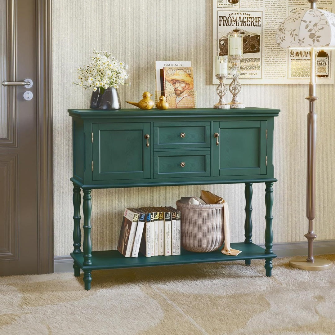 Divano con cassetti verde