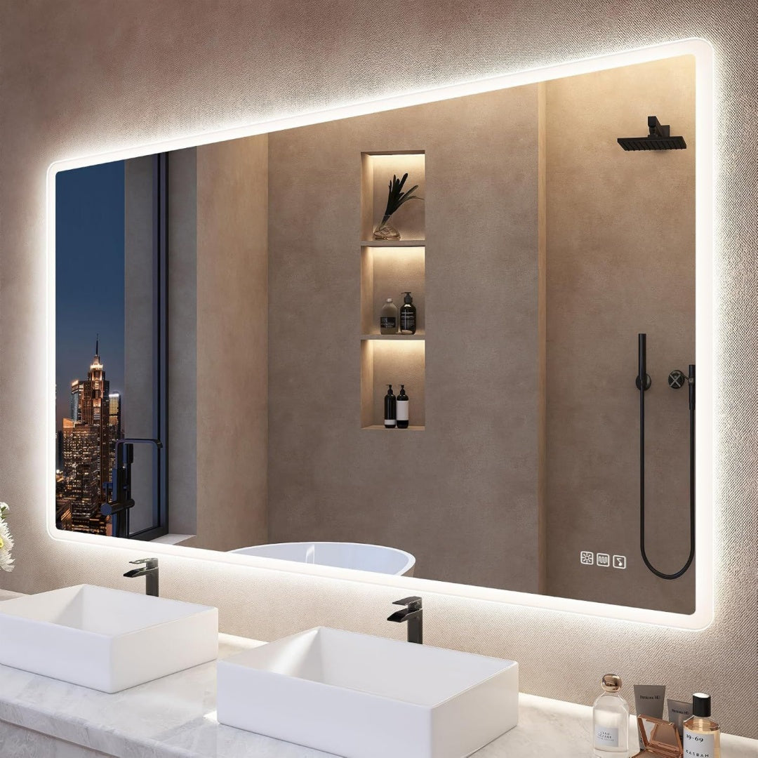 specchi da parete blu resistente illuminato a led