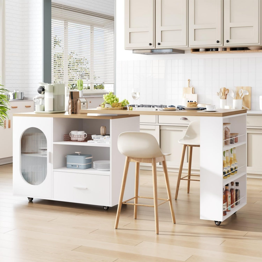 Armadio IBF Isola Cucina Indipendente Con Piano Di Lavoro Su 7 Ruote Armadio Cucina