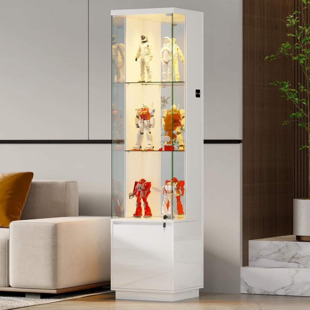 vetrinette bianco regolabile illuminato a led