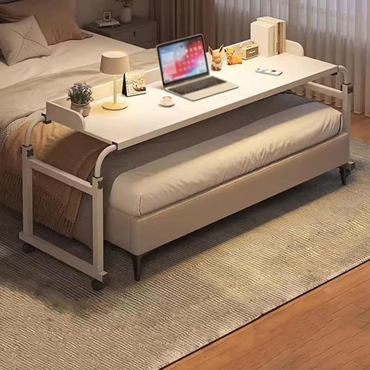 tavoli con rotelle bianco per letto regolabile