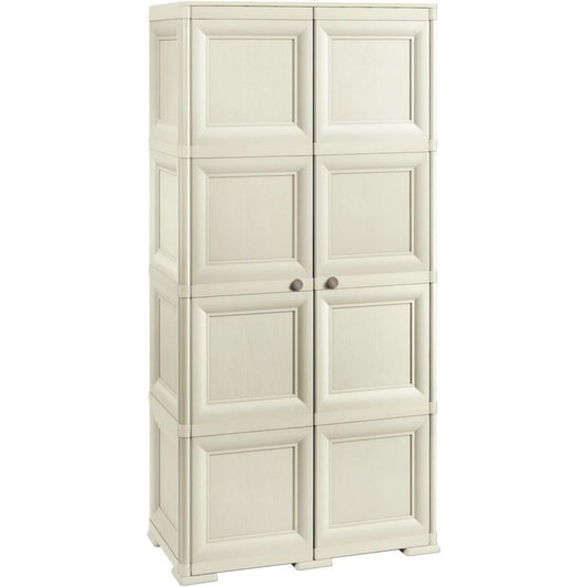 Armadio PALUPLUS Portascope a 2 Ante con Quadrati in Plastica Beige, Misura 79x43x1