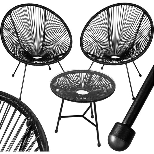 sedie per tavolo da giardino nero relax