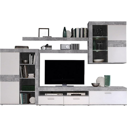 Pareti attrezzate AVANTI TRENDSTORE Fondi - Parete da soggiorno a 5 pezzi in laminato, modern