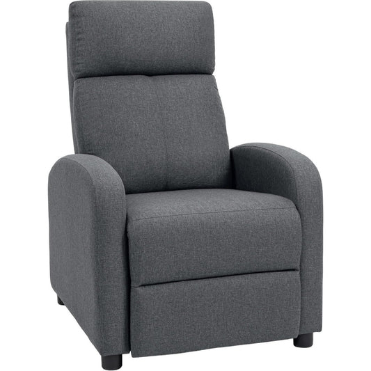 Poltrona Poltrona Relax Imbottita con Poggiapiedi 69x87x100.5 cm Grigio
